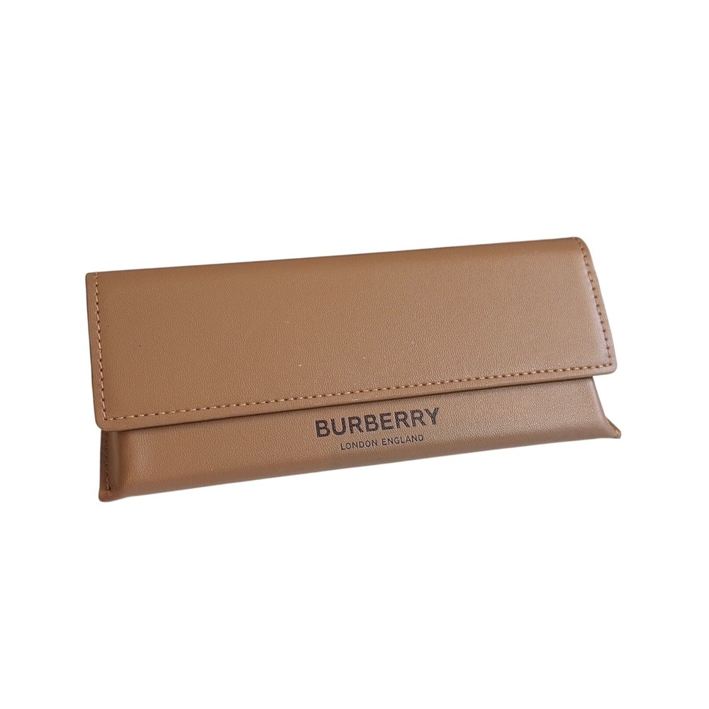 Burberry London England Tan Brown Triangular Sunglasses Case Magnetic Hard Shell